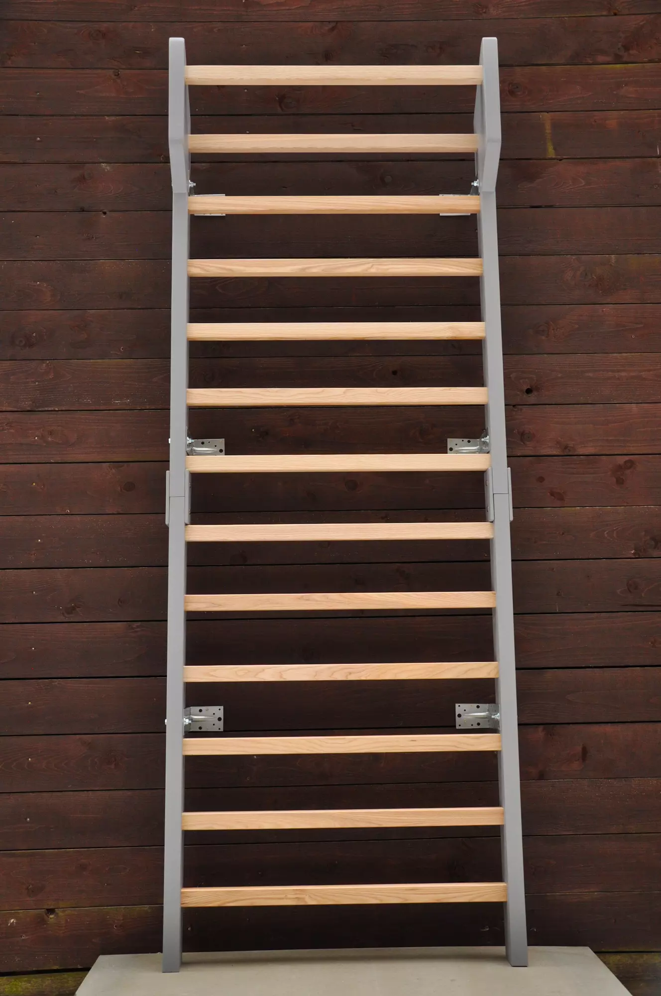 Sweden ladder for adults and kids by Barin Toys UK online store - the offer for Barin Toys Ash Grey Classic curved silhouette design wall bars for sale with free delivery in UK.