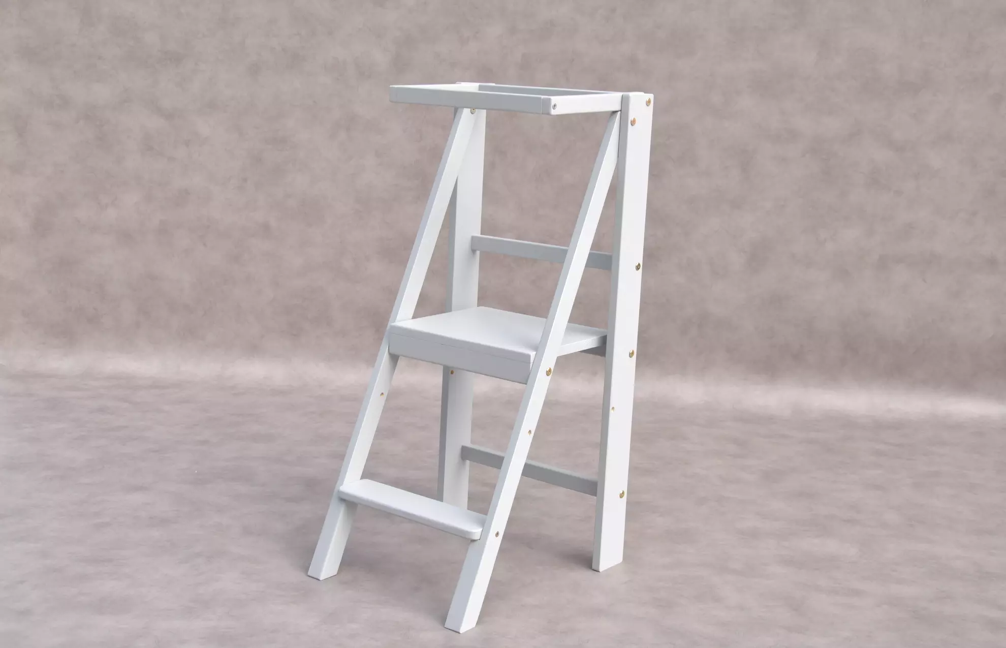 Learning tower kitchen helper Slim children's step stool by BarinToys UK store. Two step collapsible stool steps for kitchen: family friendly wooden folding step stool for small spaces and big families.