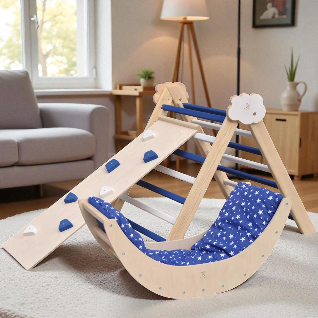 Montessori Nautical Cloud Pikler triangle & baby climbing arch
