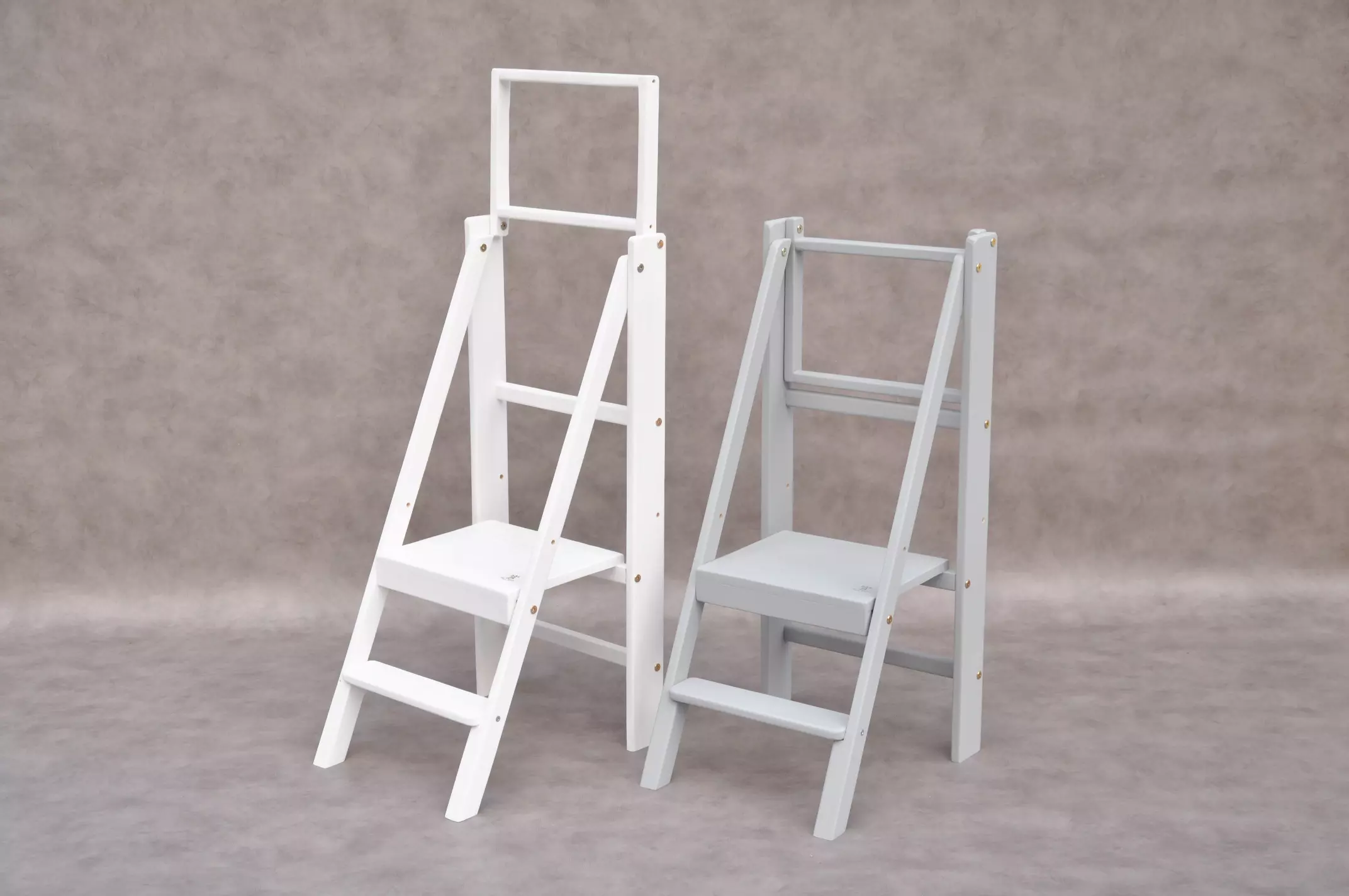 Montessori learning tower - Barin Toys Slim kitchen helper tower & folding step stool with free delivery UK.