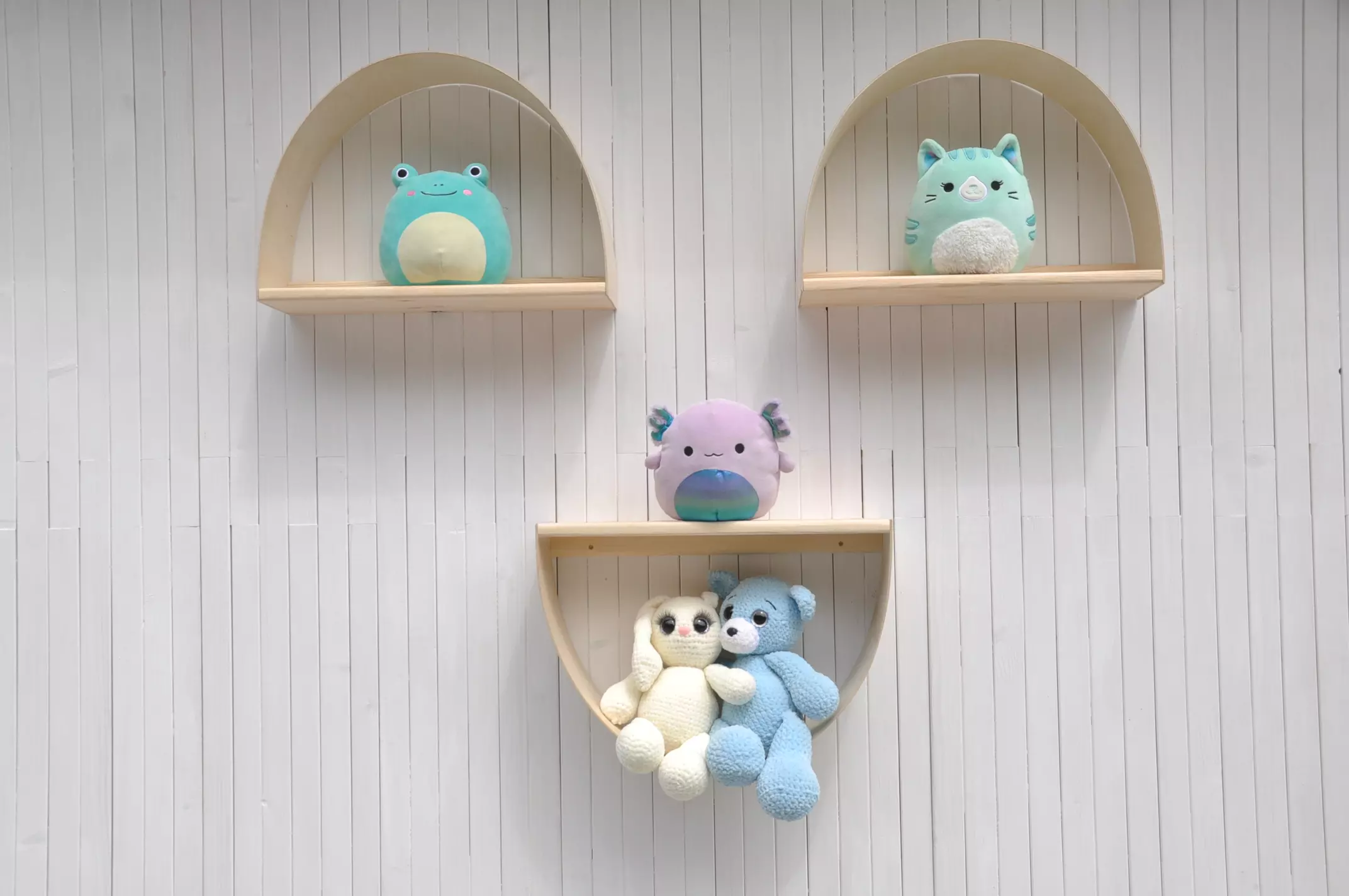 Shelves for bedroom to start Your day with a Smile - Barin Toys emoji floating wood shelves for teenage bedroom.